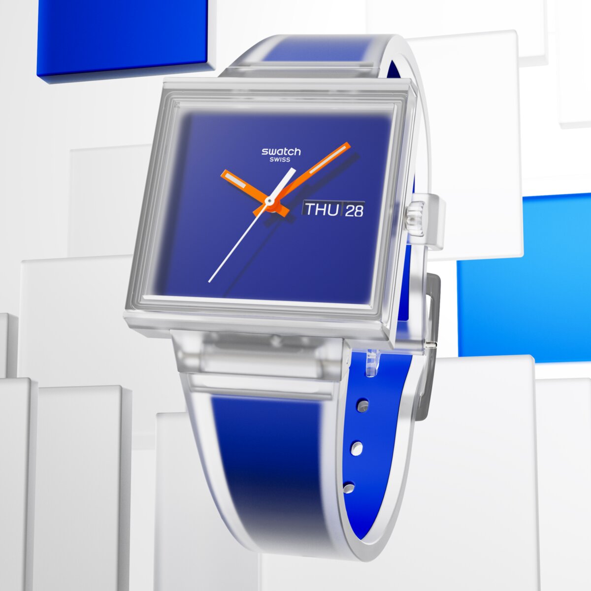 RELOJ SWATCH SQUARED BIOCERAMIC UNISEX 33 mm SO38K701