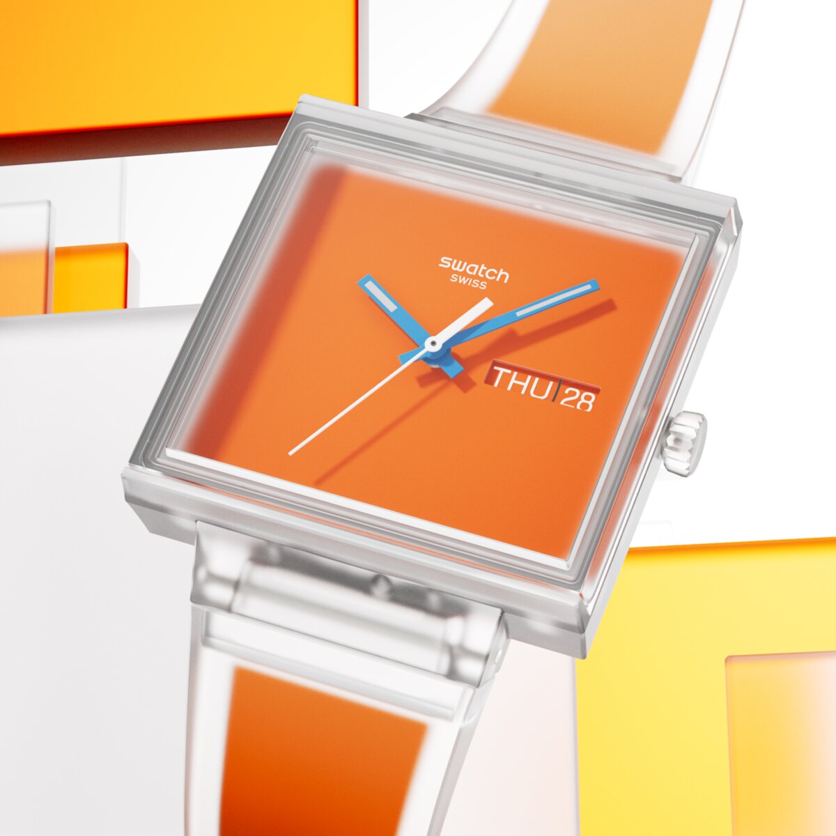 RELOJ SWATCH SQUARED BIOCERAMIC UNISEX 33 mm SO38K704